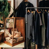 Boutique with clothes and shoes